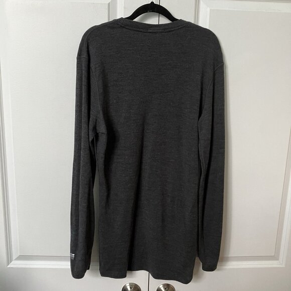 Meriwool Base Layer Sweater Mens XL Gray Outdoor Gorpcore Merino Wool Knit - Picture 7 of 10